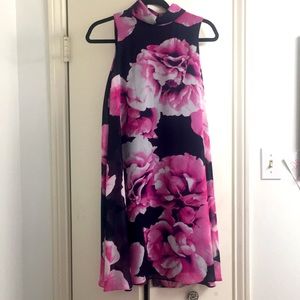 Elisa J — stunning floral dress with dramatic back